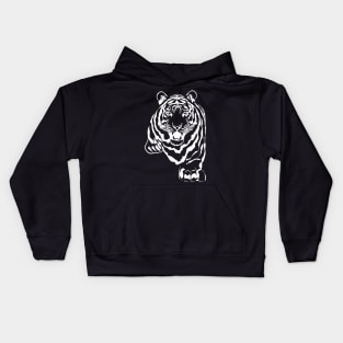 Tiger (white print) Kids Hoodie